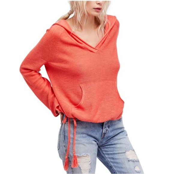 Free People Coral Hoodie Sweatshirt XS - Picture 1 of 6